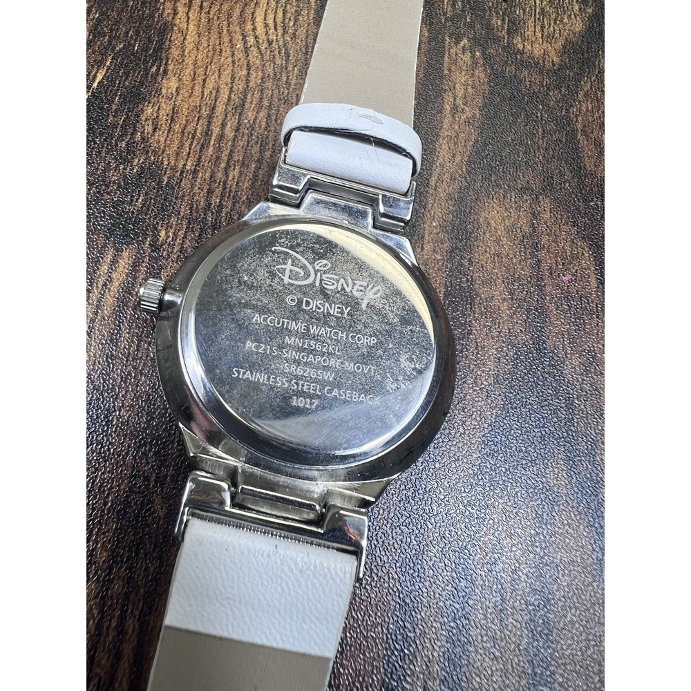 Minnie Mouse Watch Adult Size White Strap Minnie Mouse with Moving Arms Watch - Picture 6 of 6
